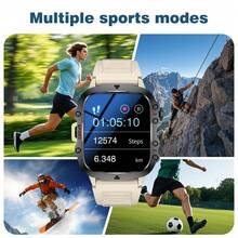 Reloj inteligente unisex - Llamada telefónica, recordatorio de mensajes, control de música, cámara remota, podómetro, seguimiento de calorías, múltiples modos deportivos, alarma, notificación de llamadas y mensajes, compatible con Android e iOS - Ver 2