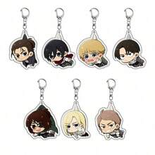 1pc Random 2D Cartoon Bag Charm Acrylic Keychain, Eren Yeager, Mikasa Ackerman, Armin Arlert, Cute Y2K Cartoon Pendant, Suitable For Shoulder Bags, Backpacks And Keys, Perfect Gift For Fans, Suitable For Cosplay Party Decoration, Car Accessories, Creative Anime Derivatives, Japanese Manga Pendant, Anime Fans Collection, Otaku Series Gift, Holiday Affordable Gift - Nhiều màu - Xem 2