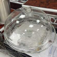 Glass Dessert Tray With Lid / Carved High Foot Cake Stand / Home Bread Dust Cover Display / Cake Display / Bread Dust Cover / Dessert Table / Afternoon Tea / Bakery / Home Dining Table - View 6