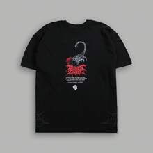 Darcsport T-Shirt With American-Style Scorpion Print, Short-Sleeved, Unisex, American-Style Sports Casual Loose-Fit Printed Cotton T-Shirt Top - T260116 Màu đen - Xem 3
