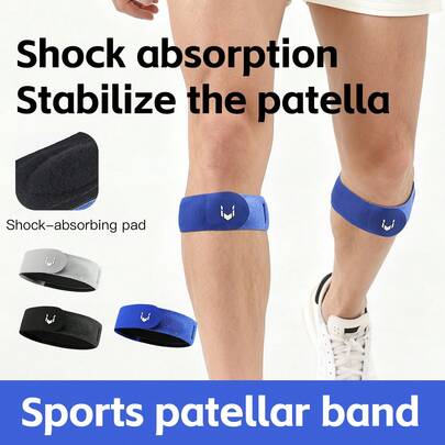 1PC Adjustable Patella Tendon Knee Support Strap Brace, Shock Absorption Compression Knee Pad Sleeve For Basketball, Running, Fitness, Men Women Sports Knee Protector