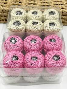6pcs/Pack Solid Color Lace Thread, 25m Mini Spool Per Roll, White/Pink/Black 4 Colors Available, High-Quality Polyester Thread, Vibrant Color, Non-Pilling And Fade Resistant, Suitable For Garment Edging, Jewelry Making, Micro Weaving - Monochrome Lace Thread - View 9