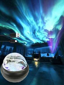 [Aurora LED Projector] USB Powered Aurora LED Projector Light | Equipped With Remote Control Multicolor Light Show, Suitable For Bedroom, Ceiling, Camping, Wedding, Party And Holiday Gifts, Can Display Galaxy And Nebula Effects - Multicolor - View 8