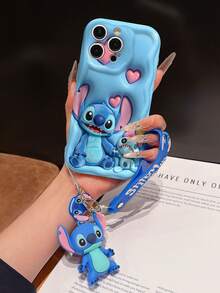 Este estuche de teléfono con cordón de Stitch de Disney está completamente cubierto de material TPU. Es a prueba de golpes, ligero y compatible con iPhone17/16/11/13/15/15 Plus/15 Pro/15 Pro Max/12/14 Pro Max/11 Pro Max/12 Pro/12 Pro Max/13. Este estuche de teléfono es un regalo de cumpleaños o de negocios popular; es duradero, resistente a las manchas y a las huellas dactilares, y adecuado tanto para hombres como para mujeres. El set también incluye un estuche de teléfono de Mickey Mouse y una pulsera de peluche de Stitch. Es un regalo perfecto para amigos y familiares. Este elegante estuche de teléfono es divertido, ligero y duradero. Estuche de teléfono iPhone17 Pro Max, estuche de teléfono Angel. - Blanco - Ver 5