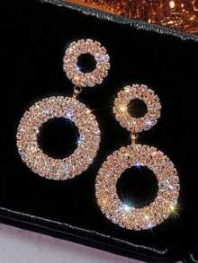 1pair Party/Dinner/Evening Rhinestone Claw Chain Stud Earrings - 銀色 - 查看 1
