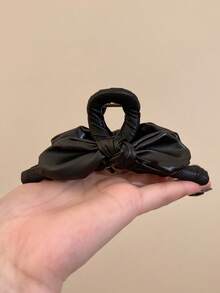 1 件装女士简约时尚皮革蝴蝶结发夹，后脑勺爪形头饰，发饰 - 彩色 - 查看 10
