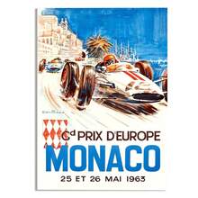 Monaco Grand Prix Vintage Retro 1967 Poster Canvas Printing Vintage Motor Car Racing Wall Decor Retro Home Room Wall Decoration - Multicolor - View 13