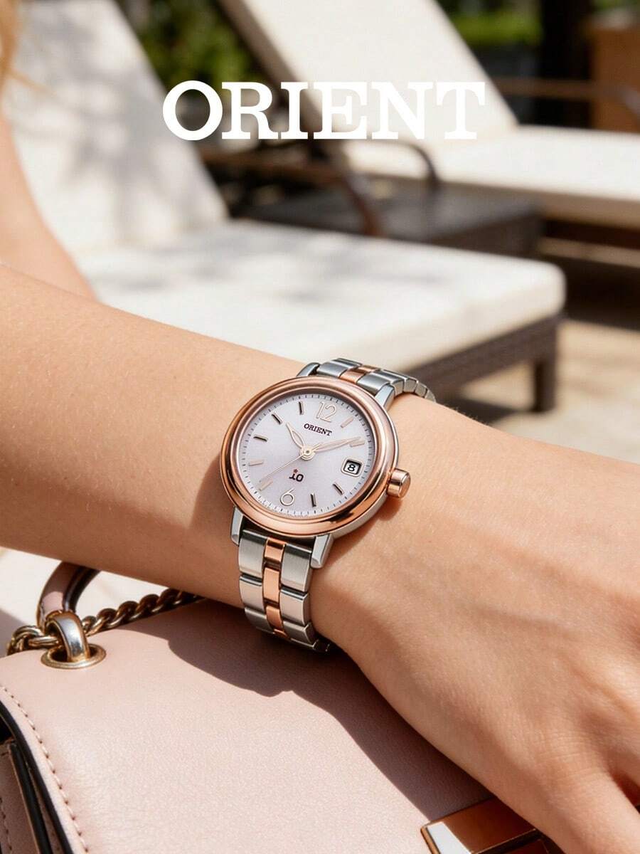 Orient 女士不锈钢石英腕表,白色表盘,日期显示,简约奢华优雅时尚腕表,适合日常通勤、正式场合、时尚咖啡约会、婚礼、开斋节庆祝活动、周年纪念日等场合,是送给妻子、姐妹、女性朋友的理想礼物。 - 銀色 - 查看 1