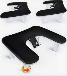 U-Shaped Manicure Arm Rest For Nails Tech With Rotating 360°Built-In Phone Holder And Adjustable Nail Arm Rest Detachable Manicure Hand Rest For Salon Design - Black - View 9