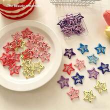 Clips de pelo con forma de hueso de colores surtidos para perros de pelo largo, clips de pelo de perro con estampado de lunares de colores dulces, accesorios de pelo para gatos, set de decoración de pelo para mascotas, patrón de hueso de color aleatorio - Multicolor - Ver 22