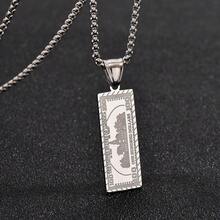 1 pieza Collar con billete de 1 millón de dólares, estilo de fotografía callejera, accesorio unisex bañado en oro - Multicolor - Ver 7