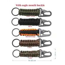 Outdoor Self-Defense Umbrella Rope,Monkey Fist Steel Ball, Paracord Survival Key Chain, Outdoor Safety Protection Accessories - 黑色 - 查看 3
