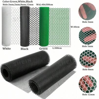 Hàng rào lưới thép nhựa, 40cm x 300cm - Lưới thép nhựa dùng cho chó, thỏ và gia cầm - Lưới bảo vệ thú cưng trên ban công (kích thước mắt lưới 3mm-12mm)