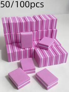 100/180目指甲抛光块 - 中/细目，多种包装可选：1块/3块/10块/20块，专业三合一功能：修型、打磨和抛光亚克力指甲、凝胶指甲和天然指甲。双目粒度：- 中目（100目）：打磨指甲纹路并修型 - 细目（180目）：打造高光泽效果，完美适用于美甲、足疗、美甲沙龙和DIY美甲护理 - 彩色 - 查看 1