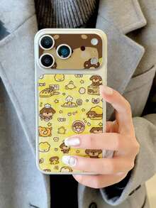 Film de protection de dos de boßtier PET + protecteur de base d'objectif pour iPhone 17 Pro/17 Pro Max, effet en relief 3D, résistant aux rayures, design de dessin animé mignon - Jaune vif - Voir 8