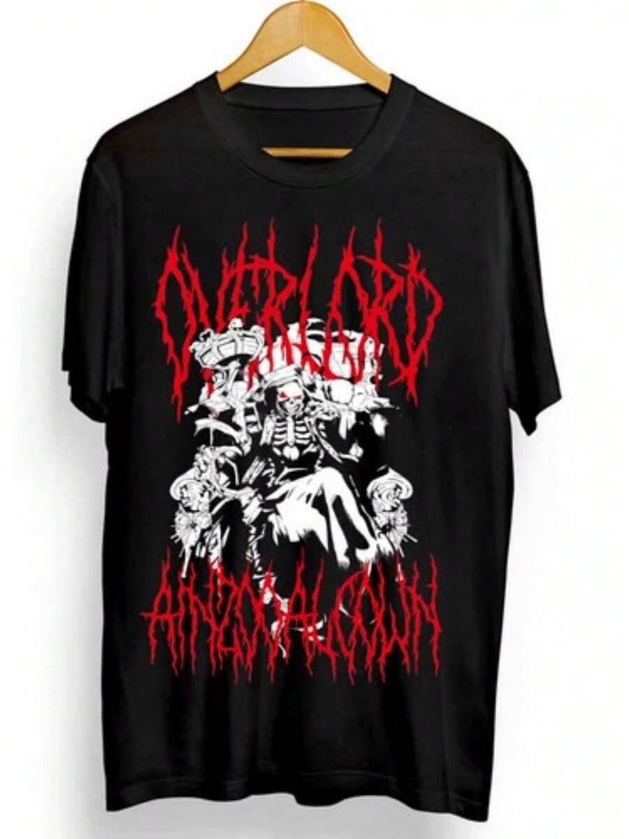 Overlord New Unisex T-Shirt Overlord Ainz Ooal Gown Anime Manga Graphic Tee - 黑色 - 查看 1