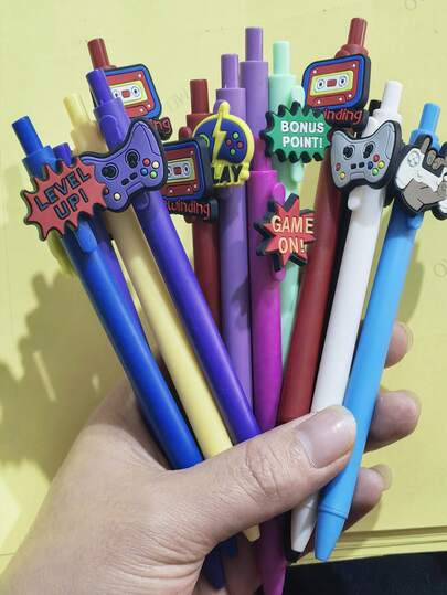 Assorted Interesting Neutral Pens, Game Controller Themed Push-Button Pens, Student & Adult Mood Support, Fun Office Stationery Gifts For Coworkers And Team Members, Stylish And Affordable Stationery, Novel Pens, Ballpoint Pens, Gaming Accessories, School Supplies, Stationery Supplies, School Stationery