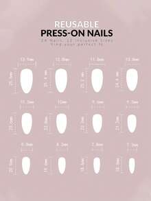 30pcs Almond Shaped Nail Stickers Set, Suitable For Party & Date Nail Art, Includes 1 Nail File & 1 Tube Of Jelly Nail Glue - Multicolor - View 6