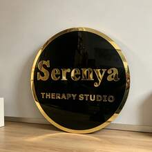 1pc Customized Commercial Logo Sign, 3D Acrylic Wall-Mounted Identification Plate, Suitable For Small Businesses, Home Offices, Beauty Salons, Nail Studios, Personalized Brand Logo Signage, Boutiques, Hair Salons - Multicolor - View 4