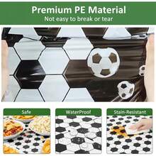 Party Packs - Black and Green Football Tablecloth - View 5
