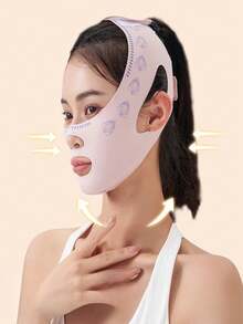 1pc V Face Lifting Bandage Facial Slimming Strap, Reduce Double Chin & Laugh Lines, Skin Rejuvenation & Firming Sleep Mask For Face Lift - Multicolor - View 5