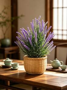 1pc 43.5cm/17.13in Purple Lavender (With Ground Stake), Outdoor Decor, Yard Decor, Garden Decor, Artificial Plant, Floral Arrangement, Summer Yard & Garden - Purple - View 6