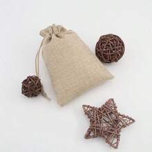25pcs Gift Packaging Bags With Drawstring, Burlap Gift Bags For Christmas Tree Decoration, Candy & Gift Wrapping, Multi-Purpose Small Item Storage Bags - View 4