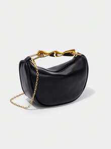 2025 New Unique Design PU Leather Handbag/Shoulder Bag, Metal Handle, High-End Quality - Black - View 9