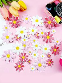 24片花朵熨烫贴片，可爱雏菊贴花，DIY缝纫刺绣，适用于包包、夹克、牛仔裤、衣服 - 多色 - 查看 6