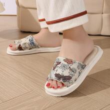 Dép đi trong nhà dành cho nữ, dép hở mũi họa tiết bướm đơn giản. - Chantilly - Xem 7