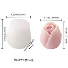 6pcs Tulip Candle Flower Mold DIY Floral Aromatherapy Candle Plaster Handmade Soap Resin Diffuser Stone Home Decor Ornament Multi-Functional Decorative Ornament Easy Release Reusable Mold - Flowers - View 5