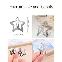 10pcs/20pcs/30pcs/40pcs Women Sweet Y2K Simple Metal Silver-Color 3.12CM Star Hairpins, Suitable For Daily, Festival, Party, Commute, For Women Hair Clips Hair Accessoriesy2k Claw Clips Hair Claws Hair Barrettes, Head Accessories - 銀色 - 查看 2