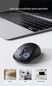 Lenovo Wireless Mouse, Dual-Mode Wireless 2.4G/Bluetooth 5.1, Rechargeable Mouse, Universal For Xiaoxin And Huawei Laptops, Quiet Mouse LS-N03 [2.4G Connection - Wireless Mouse], White/Black - View 3