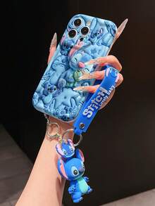 This Disney Stitch Lanyard Phone Case Is Fully Covered In TPU Material. It's Shockproof, Lightweight, And Compatible With IPhone17/16/11/13/15/15 Plus/15 Pro/15 Pro Max/12/14 Pro Max/11 Pro Max/12 Pro/12 Pro Max/13. This Phone Case Makes A Popular Birthday Gift Or Business Gift; It's Durable, Stain- And Fingerprint-Resistant, And Suitable For Both Men And Women. The Set Also Includes A Mickey Mouse Phone Case And A Stitch Plush Bracelet. It's A Perfect Gift For Friends And Family. This Stylish Phone Case Is Fun, Lightweight, And Durable. IPhone17 Pro Max Phone Case, Angel Phone Case. - trắng - Xem 2