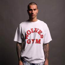 DARCSPORT Loose-Fitting Unisex Simple Short-Sleeve Pullover Round-Neck Casual T-Shirt - 黑配白 - 查看 4