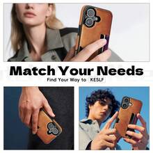 Dompet/Casing Ponsel Kulit PU Vintage Cocok untuk iPhone - Coklat - View 5