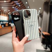 Funda para Teléfono - Diseño Elegante con Patrón de Rayas y Lazo, una Funda Brillante 2 en 1 que es Resistente y de Doble Capa para Mayor Durabilidad y Protección contra Caídas, Compatible con iPhone 17, 16, 15, 14, 13, 12, 11, 8, 7, X, XS, XR, Plus, Air, Pro, Max - Color mixto 1 - Ver 8