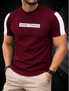 NYCK Men's Short-Sleeved Crew Neck T-Shirt - 酒紅色 - 查看 1