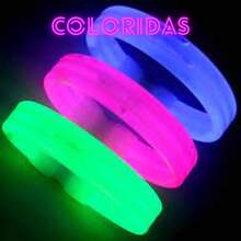 30pzas de Brazaletes Neón Gruesas Pulseras Glow Stick Cyalume Barita para fiestas bodas batucadas cumpleaños fiestas neón conciertos carreras nocturnas - 1 - Ver 6