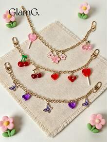 1pc Cherry/Butterfly/Sakura Purse Chain, Suitable For Handbag Strap Extension, Wallet Short Chain Replacement - Multicolor - View 5