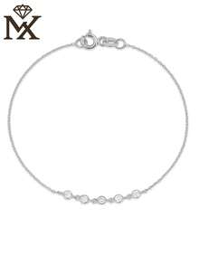 SYMFNY 1 chiếc vòng tay bạc 925 kiểu dáng tối giản, đính đá Cubic Zirconia lấp lánh, đa năng, phù hợp đeo hàng ngày. - Vòng đeo tay - Xem 3