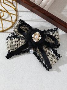 1 pieza Estilo elegante, diseño lujoso, accesorio brillante, insignia universitaria, forma de mariposa y flor, insignia con incrustaciones de perlas brillantes, broche encantador para damas, joyería de lujo, adecuado para uso diario, regalo de cita - clásico - Ver 9