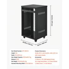 16U AV Rack, 200 Lbs Max Capacity, Home Recording Studio Rack With Lockable Caster Wheels, Open Frame Server Cabinet, Special Vent Design, For 19-Inch Audio Video Musical & IT Equipment Mounting - 16U - 查看 11