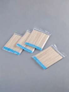 100/300/500Pcs Nails Wood Swab Cleaning Sticks Bud Tip Wooden Cotton Head Manicure Detail Corrector Nail Polish Remover - Blue - View 4