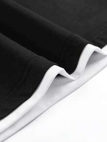 T-shirt à manches courtes d'été pour hommes avec imprimé électrocardiogramme de football à la mode - Noir - Voir 5