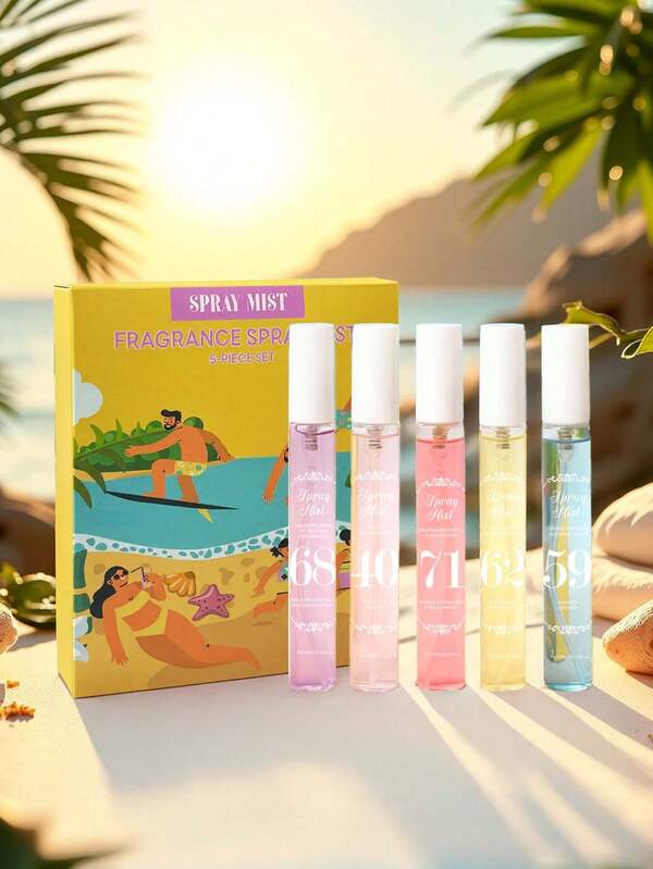 1/5pcs Set Brazilian Fragrance Mist Gift Box, Dessert Scents (Pistachio, Plum), Portable Travel Size, Suitable For Bedroom, Bathroom, Car, Office, Great For Summer, Mother's Day, Father's Day, Wedding, Music Festival, Valentine's Day, Christmas, Birthday, Anniversary, Luxury Aromatherapy Mist Set