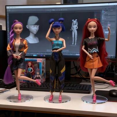 1pc K-POP Rumii Miraa And Zoey Korean Star Vinyl Figure Doll, Collectible K-POP Idol Action Doll, Cute Character, Fun Alternative For Fans, K-POP Merchandise Gift