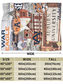 Auburn Merch University Tigers Throw Blanket Warm Blankets Breathable Air Conditioner Blanket For Car Classic Outdoor Blankets For Picnic For All Season - Black - View 8