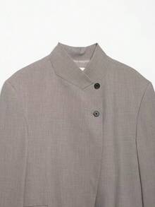 Áo khoác blazer cổ cao LEILEIBEI thời trang mới Xuân Thu, đa năng, phù hợp cả phong cách Âu và Mỹ. - Màu Khaki - Xem 4