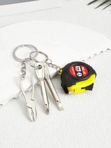 1pc Men's Portable Mini Wrench Keychain, Creative Minimalist Adjustable Metal Universal Wrench Keychain With Screwdriver Pliers Tape Measure Multi-Function Portable Tool Bag Hanging Accessory, Car Key Chain, Backpack Keyring, Birthday Gift For Boyfriend - Multicolor - View 13
